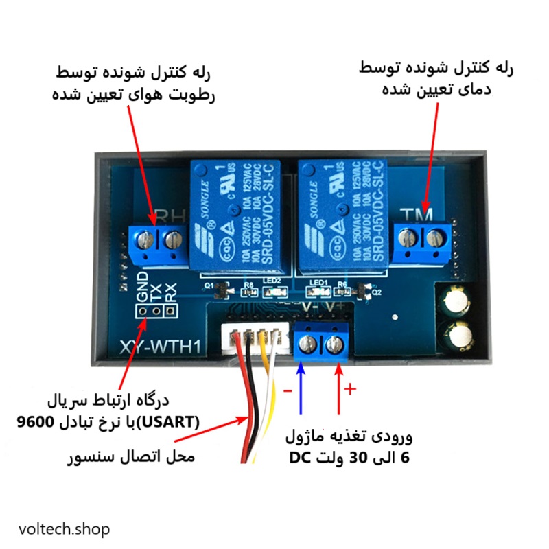 راهنمای اتصال ماژول ترموستاتxy-wth1