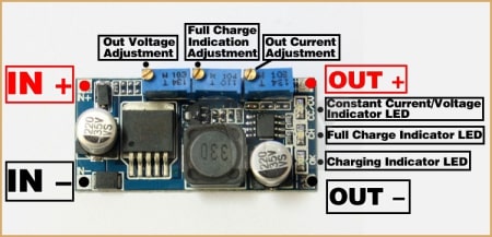 ماژول کاهنده 3 آمپر DC-DC LM2596با امکان کنترل جریان خروجی