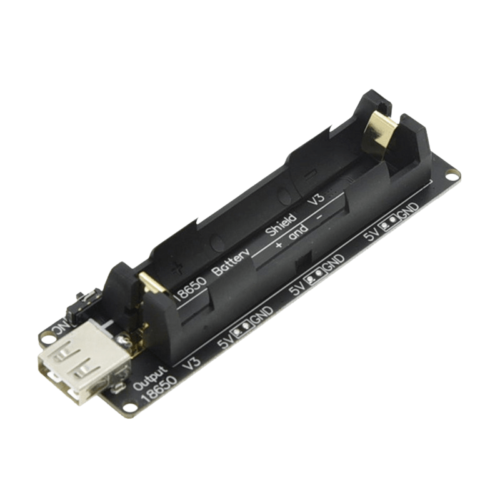 شیلد باتری لیتیومی 18650 با ورودی MICRO USB و خروجی USB 3.3-5V