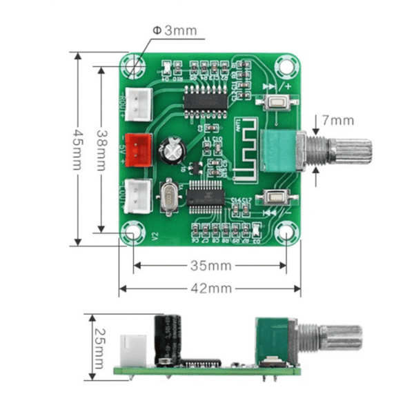 ماژول آمپلی فایر استریو 2x3 وات بلوتوثی مدل XH-A158-4